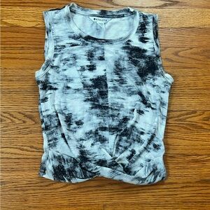 Athleta Blue Sleeveless Muscle Tee with Tie Front